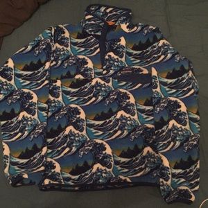 Patagonia Fitz-Roy wave print synchilla pullover
